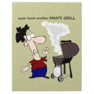 Funny Barbecue Cookout Quote Cartoon Cook Jigsaw Puzzles