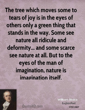 ... to the eyes of the man of imagination, nature is imagination itself