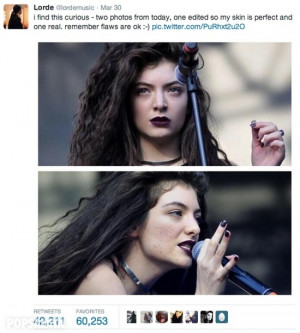Lorde sivilceli fotoğrafını paylaştı