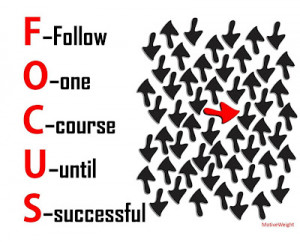 focus- follow one course until successful