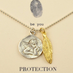 ... quote on card reads protection guardian angel angel feather guardian