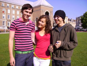 From left: Nicholas Hoult, April Pearson, and Mike Bailey in the BBC ...