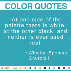 At one side of the palette there is white, at the other black; and ...