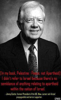 Anti-Semite Jimmy Carter doesn't acknowledge Israel exists