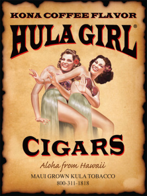Hula Girl Cigar Poster Two Girls w/ Mailing Tubes - Hula Girl the ...