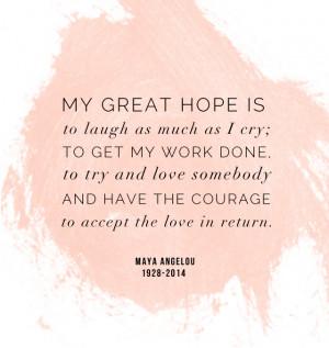 Maya Angelou quote: My great hope