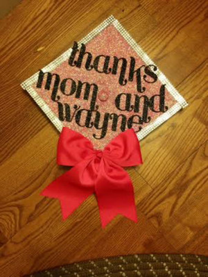 Graduation Cap Decoration Bow Cap to thank her family