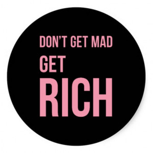 Get Rich Money Quotes Inspiring Pink Black Classic Round Sticker