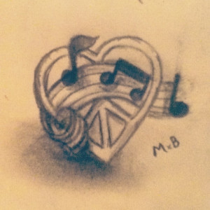Peace, love and music tattoo design by xXMariaGoesBrawrXx