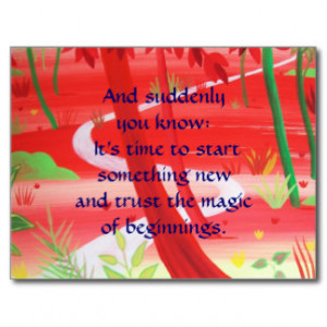 the magic of beginnings quote by Meister Eckhart Postcard
