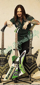 ... Kawasaki guitar i painted for Jason Hook of Five Finger Death Punch