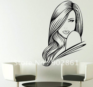 funlife]-55x80cm SEXY WOMAN SALON HAIR BEAUTY WALL ART STICKER DECAL
