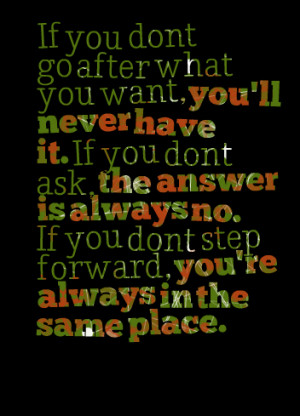Quotes Picture: if you don't go after what you want, you'll never have ...