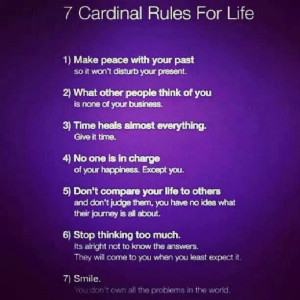 Cardinal rules of life.