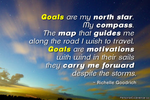Goals are my north star. My compass. The map that guides me along the ...