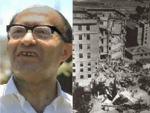 Menachem Begin. Derecha: atentado contra el