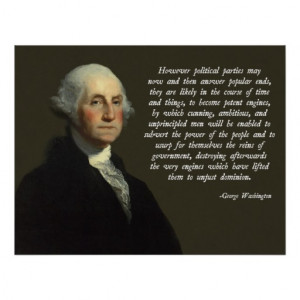 Citation de partis politiques de George Washington Affiche