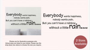 about EVERYBODY WANTS HAPPINESS, NOBODY WANTS PAIN | Wall quote ...