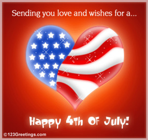 Send across love and wishes on Fourth of July through this ecard.