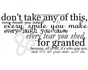 Don\'t take it for granted