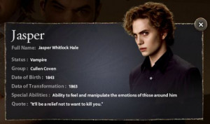 adoptive brother of Edward, Emmett, and Rosalie, and husband of Alice ...