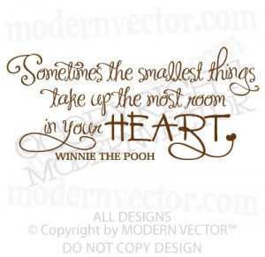 WINNIE THE POOH Vinyl Wall Quote Decal SMALLEST THINGS