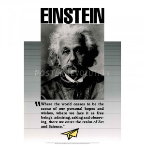 Albert Einstein Quote Art and Science Art Poster