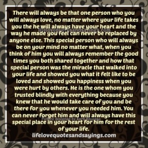The Special Person In Your Life..
