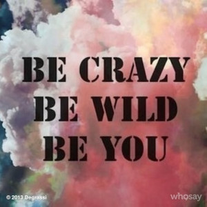 Today's quote. Be crazy. Be wild. Be you. #Degrassi #quoteoftheday # ...
