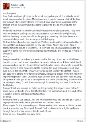 love ya ceej': Loetz thanks all her friends and family, but she ...