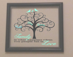 Family Tree floating frame wall hanging