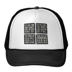 Funny beer quotes mesh hat