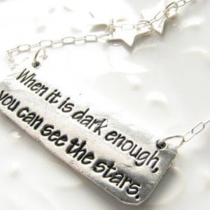 Encouragement support sympathy Emerson quote silver necklace for ...
