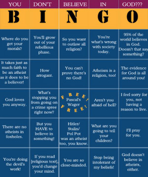 Anti-Atheist Bingo Card