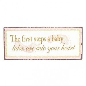 Baby first steps in heart sign from Hobby Lobby for my little girl