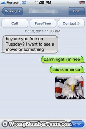 funny wrong number text america