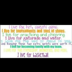 Basketball Team Quotes And Sayings I live for basketball :)