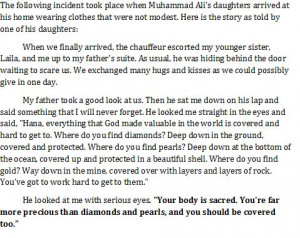 Beautiful quote Muhammad Ali said to his daughter.