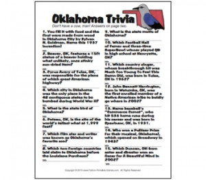 Oklahoma State Trivia Game