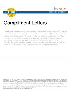 Compliment Letters