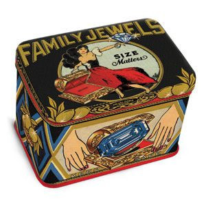 BlueQ Family Jewels Jr. Tin Treasure Box 6 euro nee dOllar zelfs!!