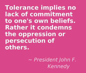 JFK, tolerance