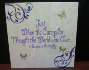 Caterpillar Thought t he World was Over, It became a butterfly Quote ...