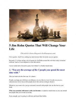 Jim Rohn Quotes That Will Change Your Life