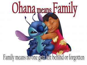 Ohana Means Family Quote Wallpaper A backseat to family.