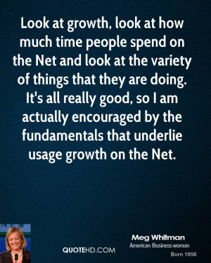 Look at growth, look at how much time people spend on the Net and look ...