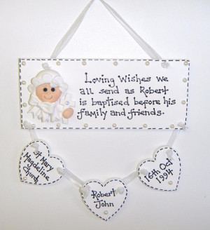 ... Gifts Personalised Fimo Christening/Baptism Plaque FREE P&P