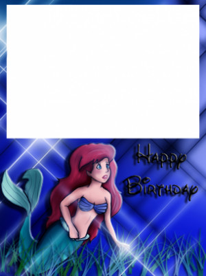 free printable birthday cards features Ariel from The Little Mermaid ...