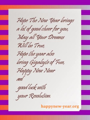 Happy new year english messages