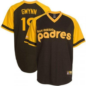Majestic Tony Gwynn San Diego Padres Cooperstown Jersey #19 Brown